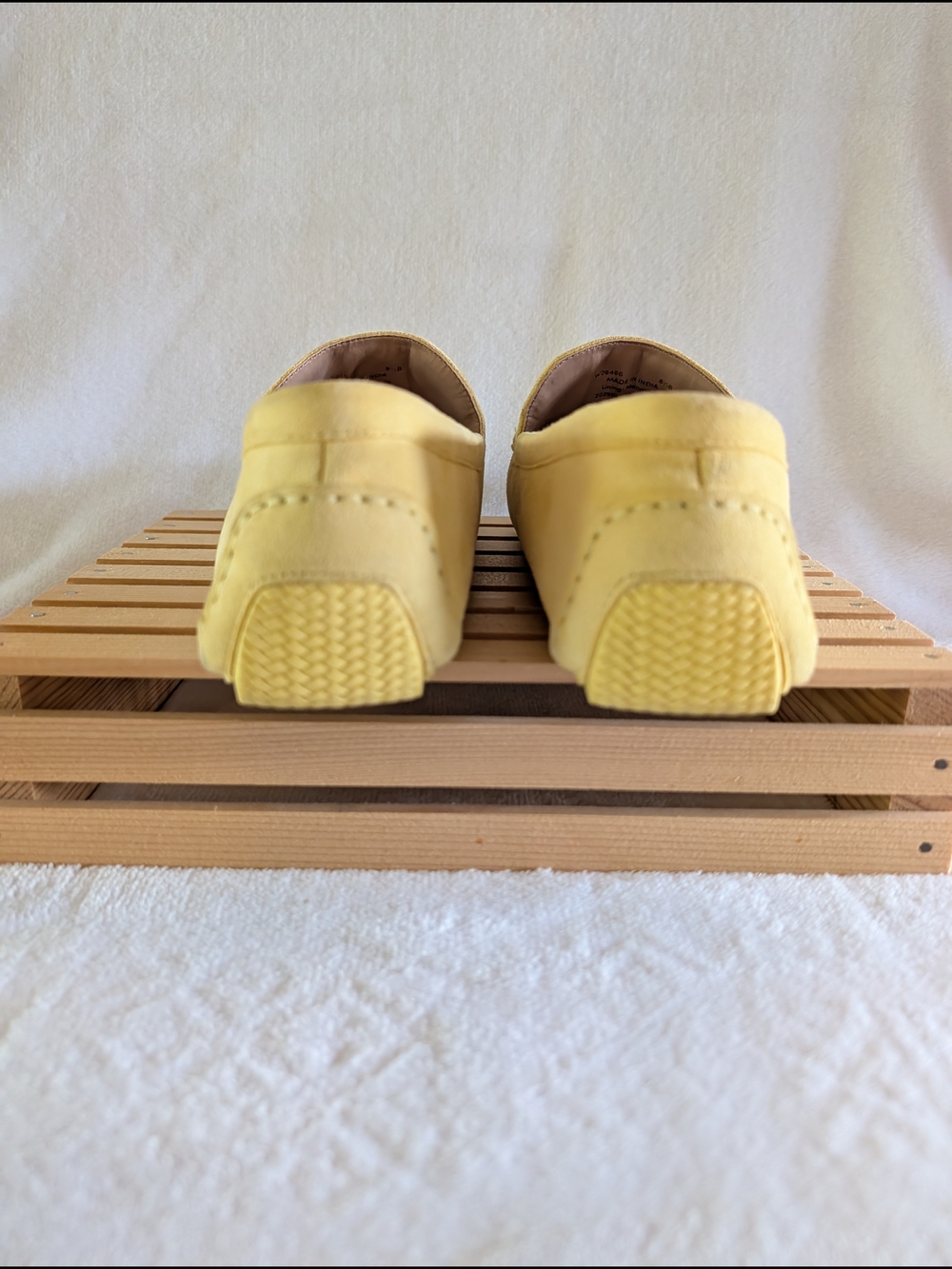 Cole Haan Women’s Yellow Suede Moccasin Loafers - Picture 2 of 10